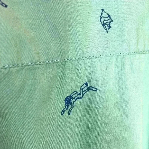 Steel & Jelly Button Down Short Sleeve Shirt Men's Medium Ocean Beach Surf Swim - Picture 7 of 8